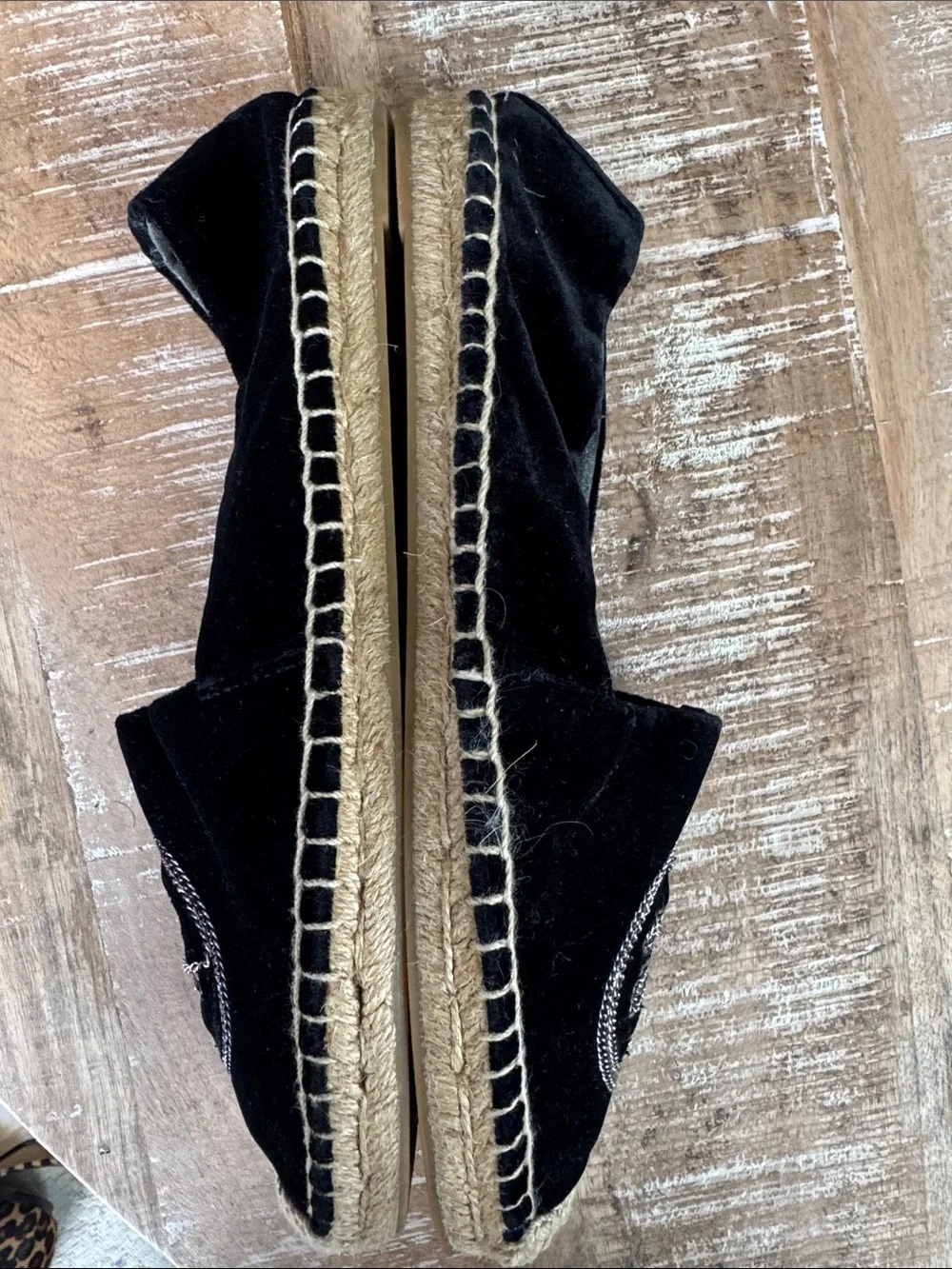 Tory Burch Black Velvet Espadrille 8.5